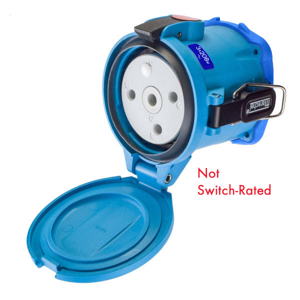 63-94163-352 - DSN150 RECEPTACLE POLY BLUE SIZE 5 TYPE 4X IP 69 3P+G 150A 208 VAC 60 Hz NO AUX STRAIGHT INSERTION